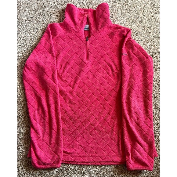 Columbia Women's Full Zip Fleece Pink Jacket Medium Preowned 0236 - Picture 1 of 3